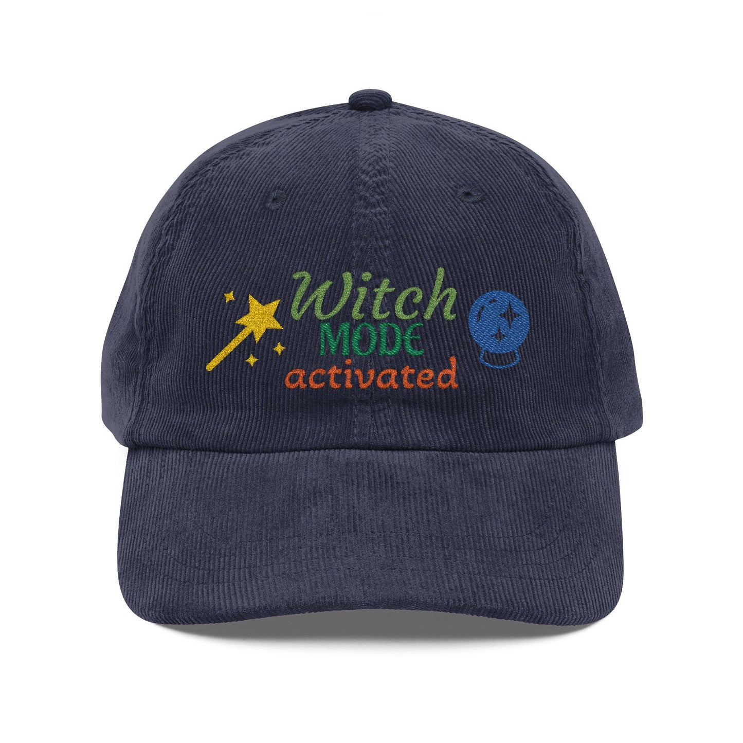 Harvest Haze | 'Witch Mode Activated' Embroidered Corduroy Cap