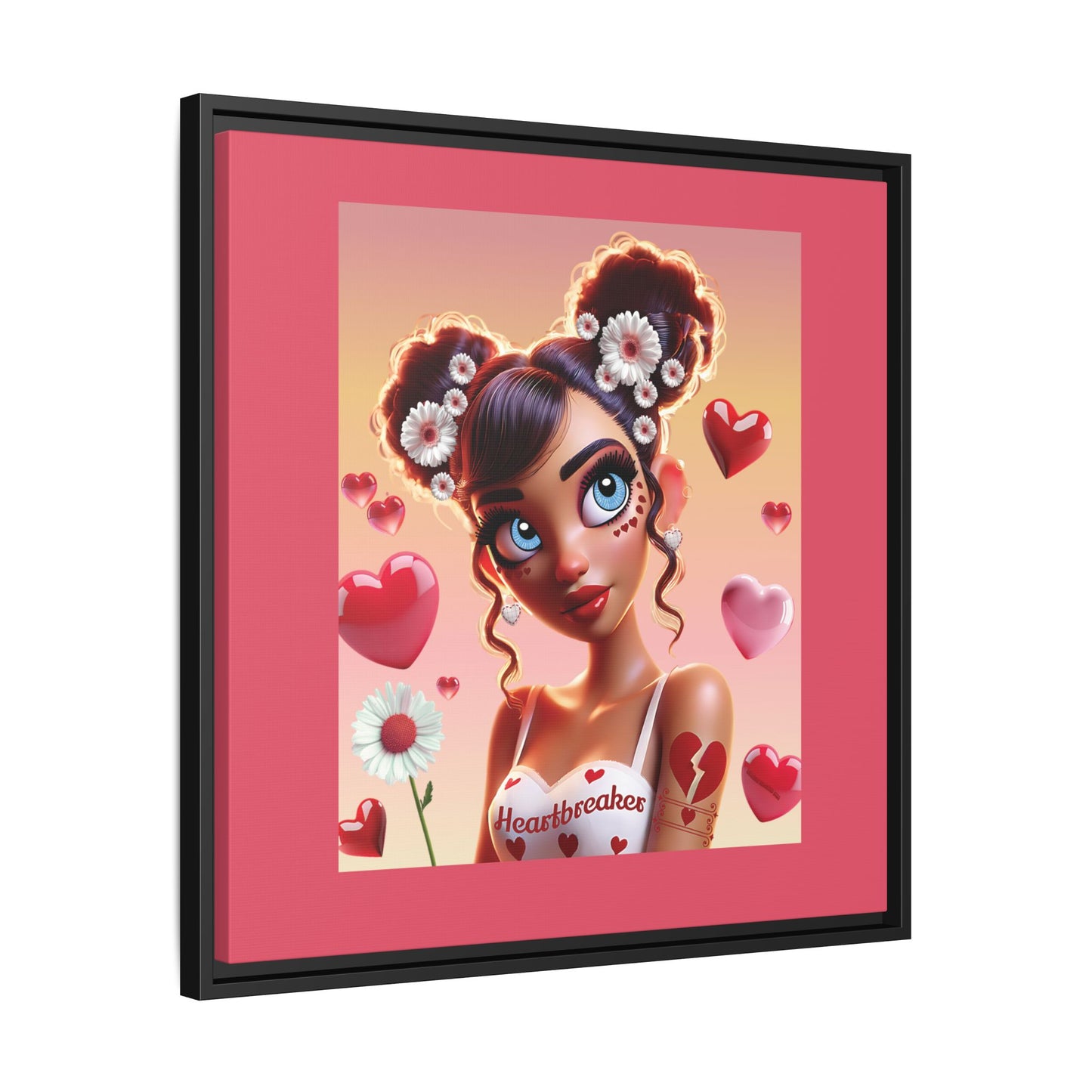 Heartbreaker 1 | Raspberry - Canvas Print, framed matte (multiple sizes/frame colors))