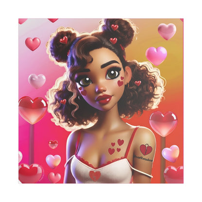 Heartbreaker 2 | Watermelon Satin Stretched Canvas Print