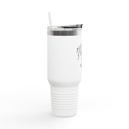 Pearls & Curls5 | Ruby Kiss - Insulated Travel Mug, 40oz (black, white, or red)