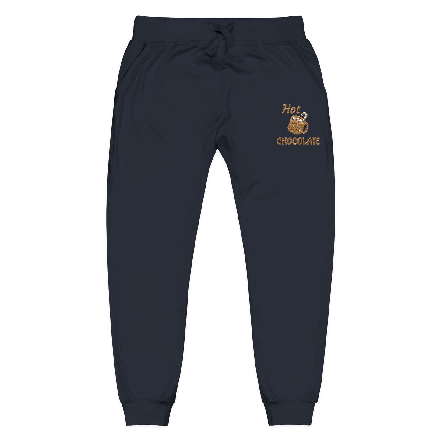Harvest Haze | Hot Chocolate Gold Embroidered Sweatpants