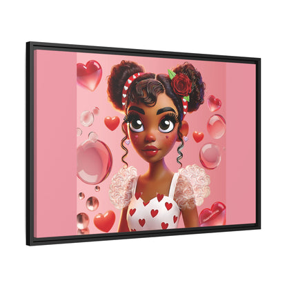 Heartbreaker Girl | Bubblegum - Canvas Print, framed matte (multiple sizes/frame colors)