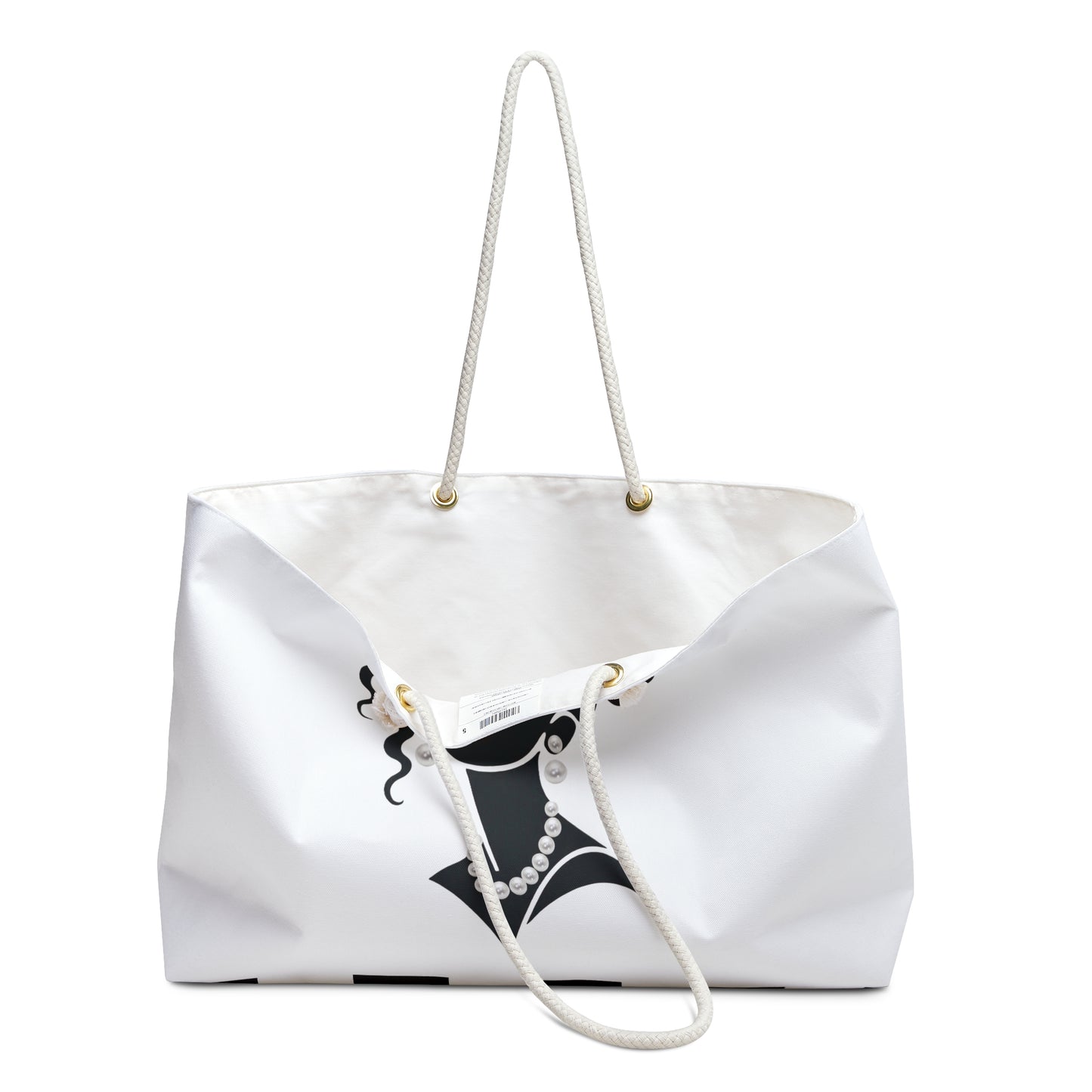 Pearls & Curls 5 | White Double-Sided Weekender Bag