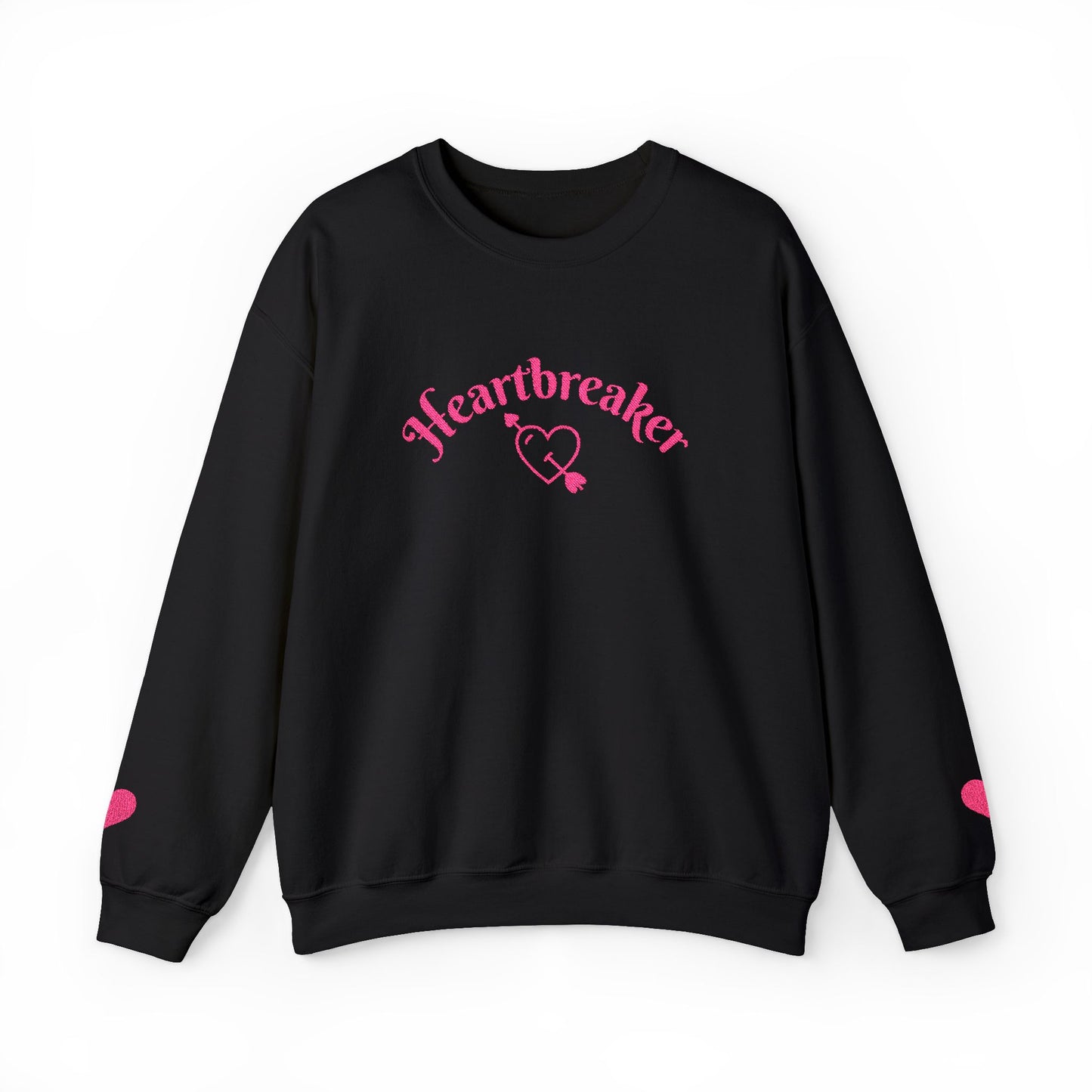 Heartbreaker 0 | Pink Embroidered Heartbreaker Crewneck Sweatshirt