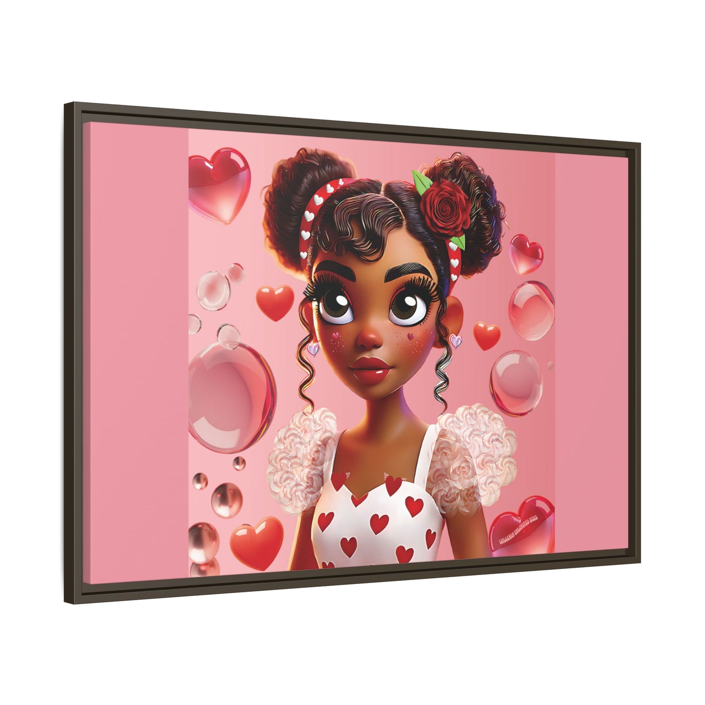 Heartbreaker Girl | Bubblegum - Canvas Print, framed matte (multiple sizes/frame colors)