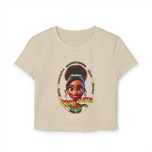 Juneteenth — Women's Baby Tee (front and back design)