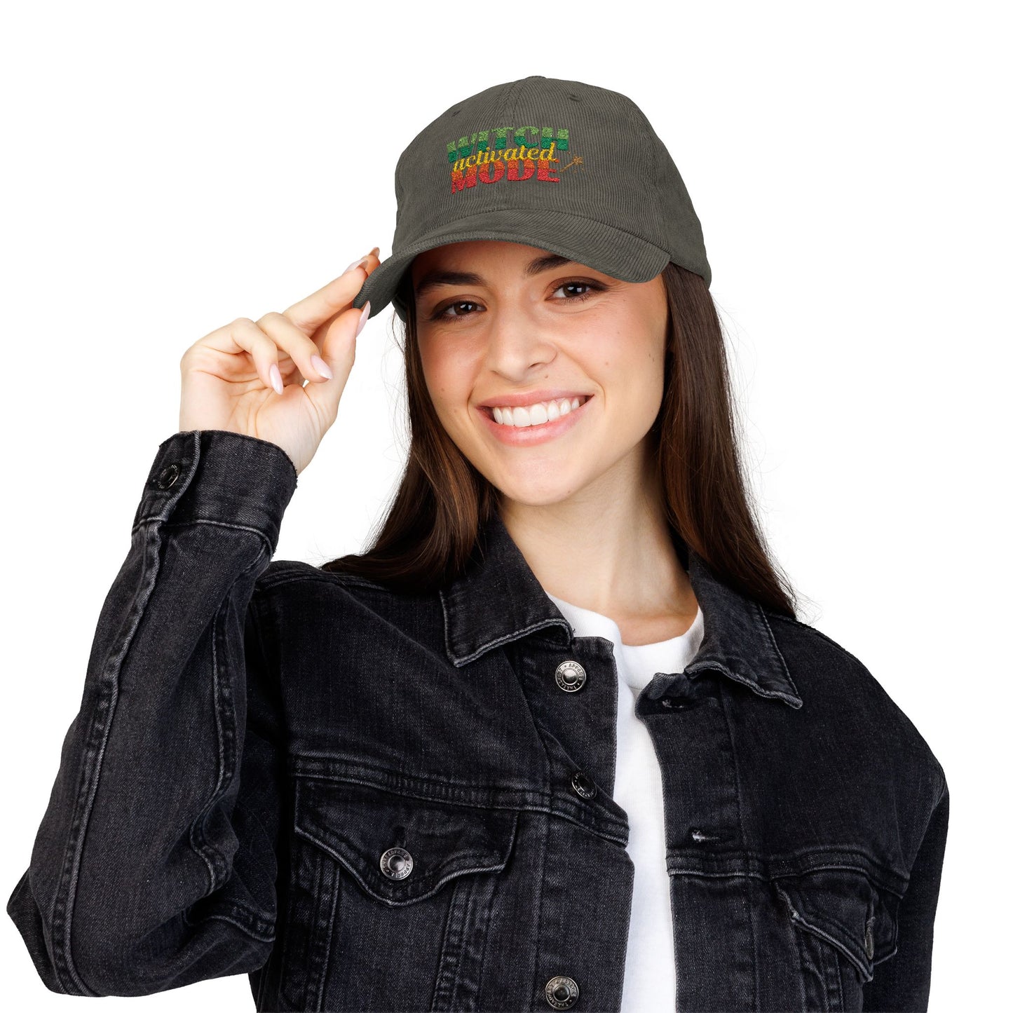The Spooky Edit3 - Witch Mode Embroidered Corduroy Cap (multiple colors)