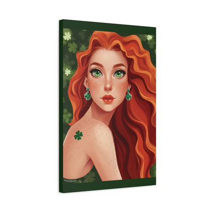 Clovers 1 | Emerald Whisper in Green, Matte Canvas Print