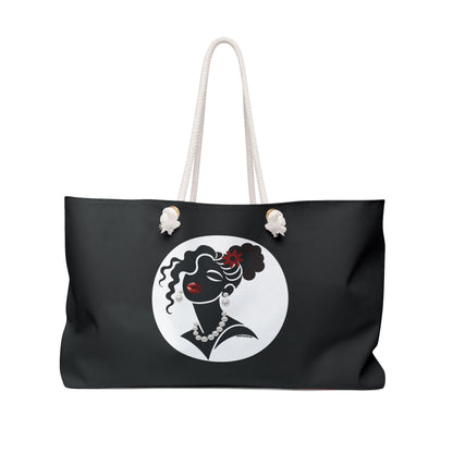 Pearls & Curls5 | Black - Two-Sided Weekender Bag
