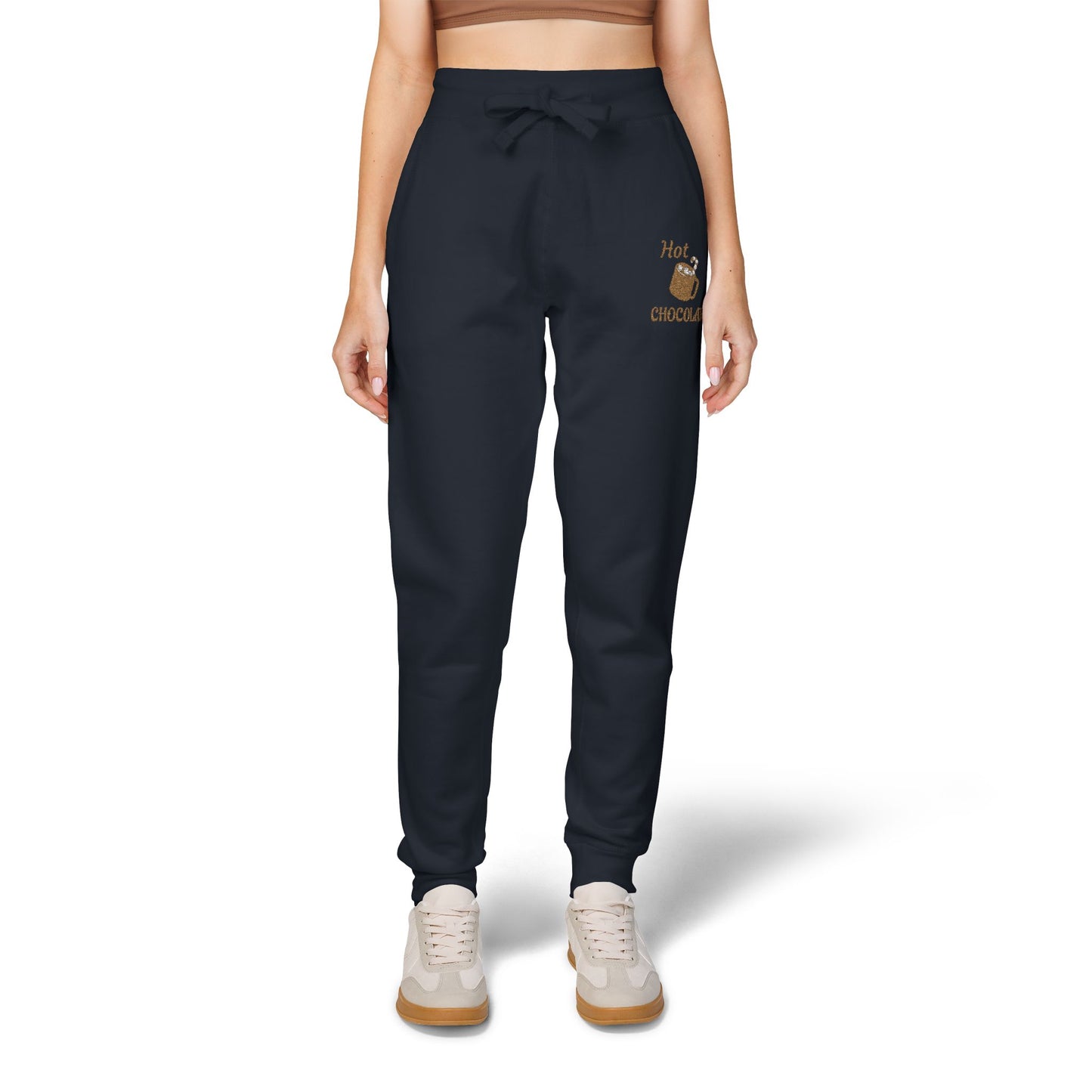 Harvest Haze | Hot Chocolate Gold Embroidered Sweatpants