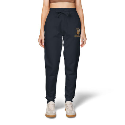 Harvest Haze | Hot Chocolate Gold Embroidered Sweatpants