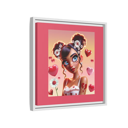 Heartbreaker 1 | Raspberry - Canvas Print, framed matte (multiple sizes/frame colors))