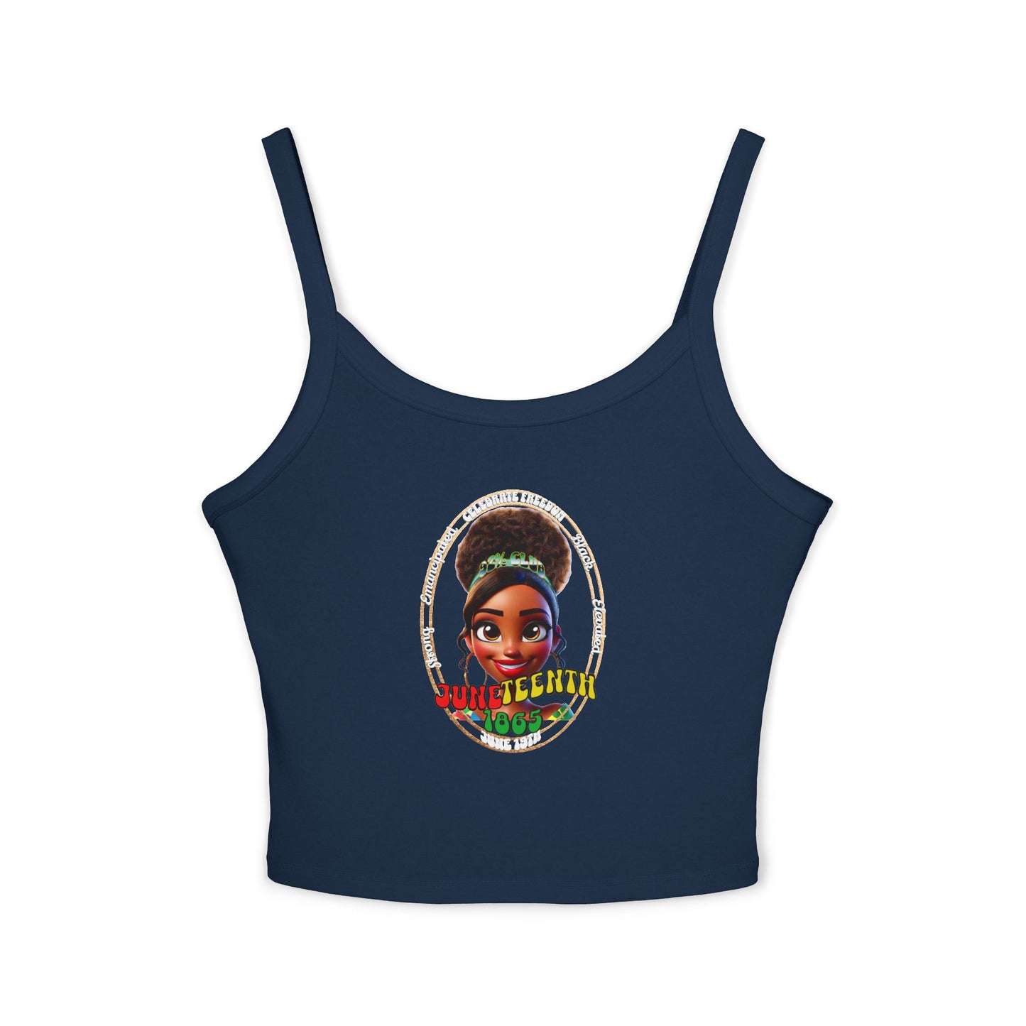 Juneteenth | Spaghetti Strap Women's Baby Tank Top (front and back design)