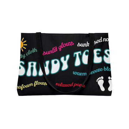Sandy Toes | Two-Sided Sunset Palm Weekender Tote Bag (licorice)