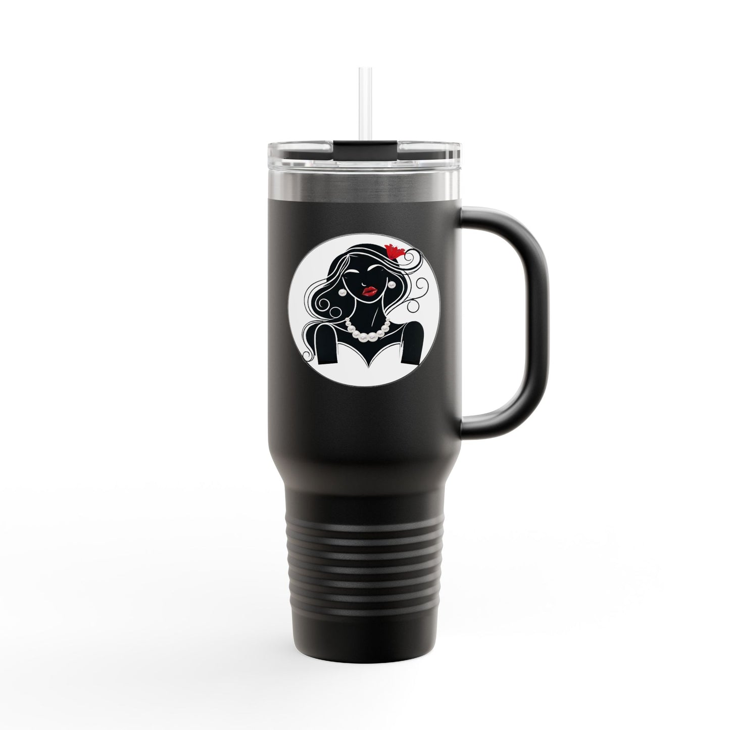 Pearls & Curls 1 | Insulated Travel Mug, 40oz (multiple colors)