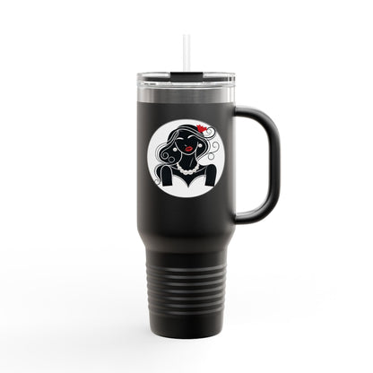 Pearls & Curls 1 | Insulated Travel Mug, 40oz (multiple colors)