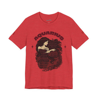 Aquarius| Word Art Graphic Tee2 (garnet)--"Aquarius" Definition on Back