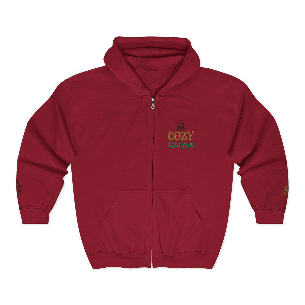 Autumn Harvest 4 | 'Cozy Season' Gold Embroidered Zip Hoodie (multiple colors)