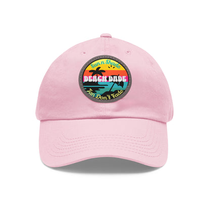 Sandy Toes | Dad Cap - Beach Babe with Leather Patch, various colors