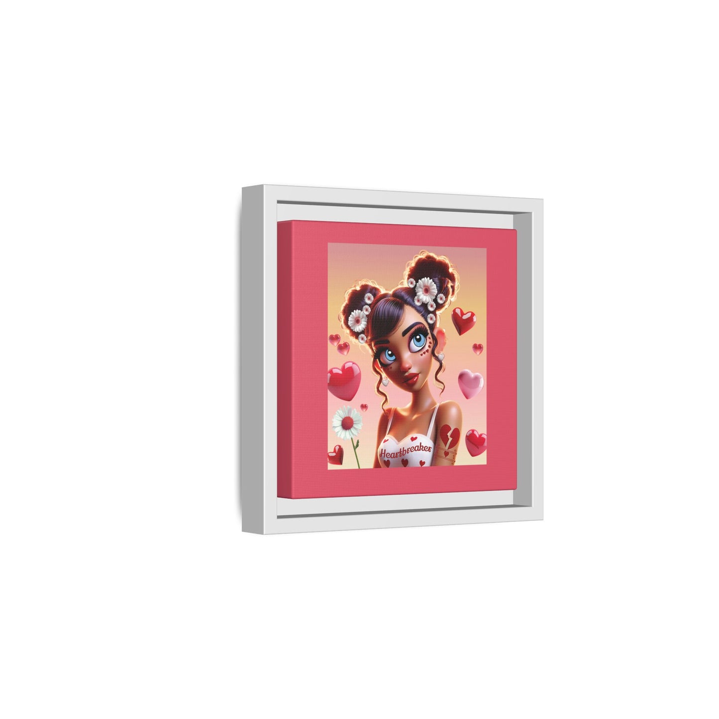 Heartbreaker 1 | Raspberry - Canvas Print, framed matte (multiple sizes/frame colors))