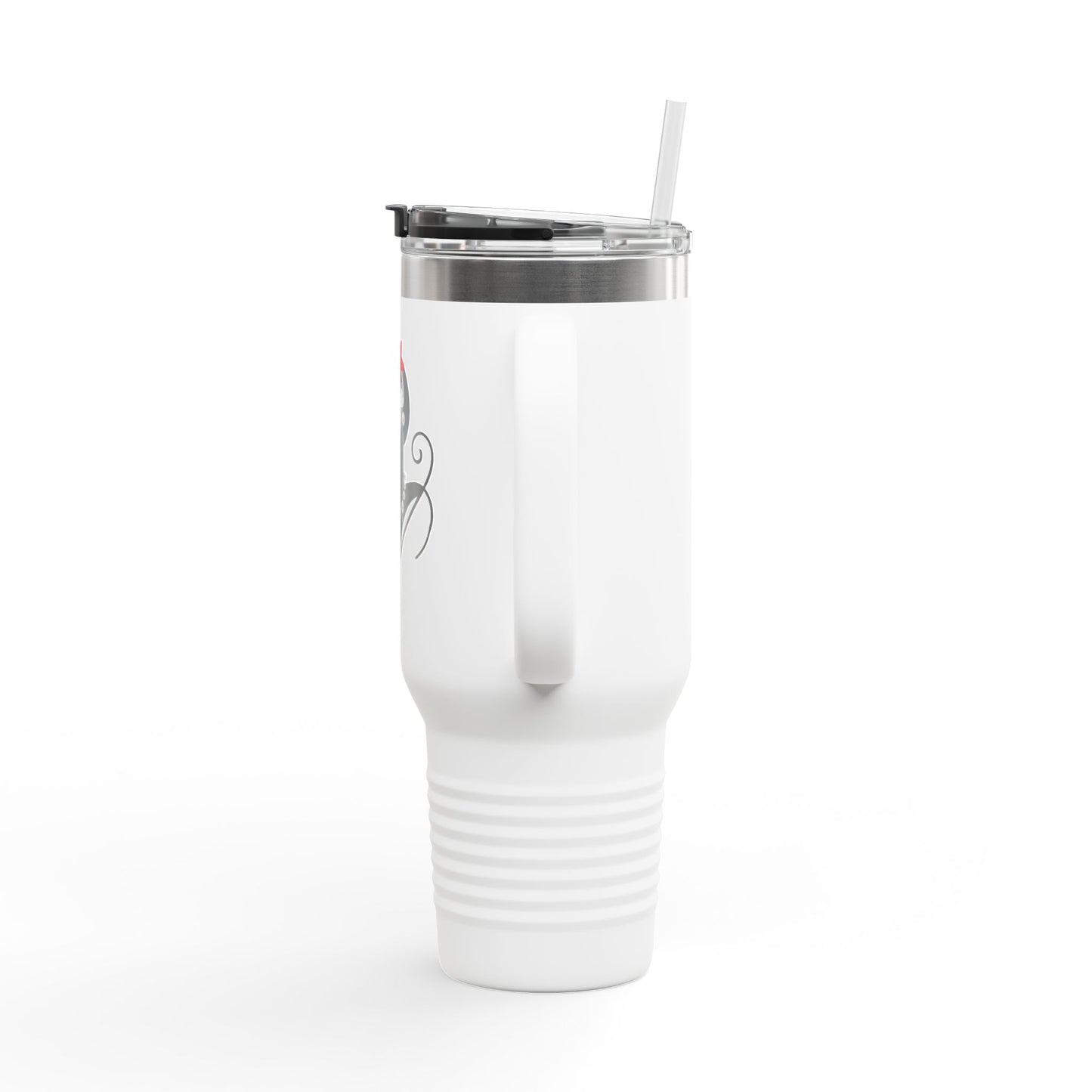 Pearls & Curls4 | Ruby Kiss - Insulated Travel Mug, 40oz (black, white, or red)