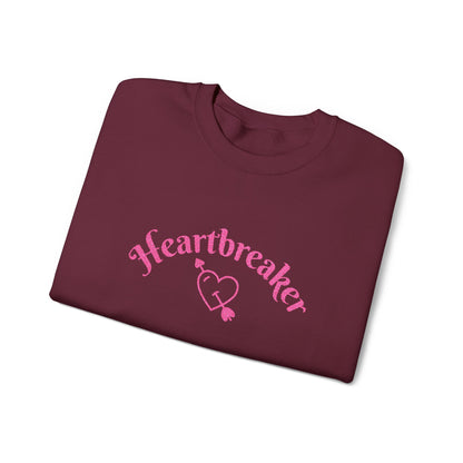 Heartbreaker 0 | Pink Embroidered Heartbreaker Crewneck Sweatshirt