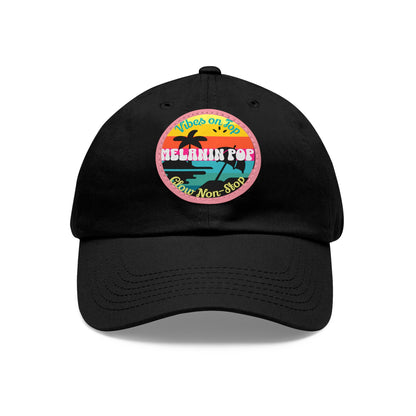 Sandy Toes | Melanin Pop Round Leather Patch Dad Cap (multiple colors)