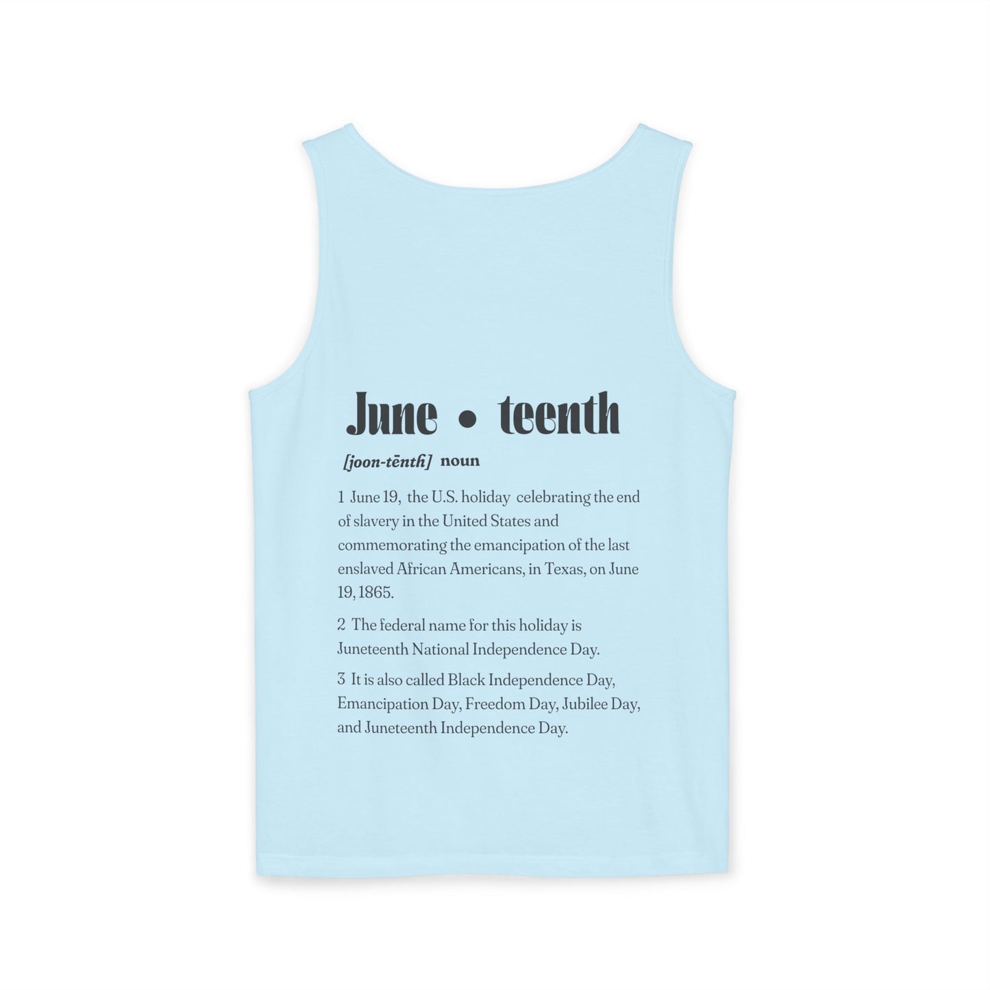 Juneteenth | Graphic Celebratory Tank Top (front and back design)