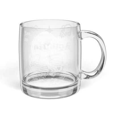 Aquarius | Engraved Glass Coffee Mug, 12.25 oz