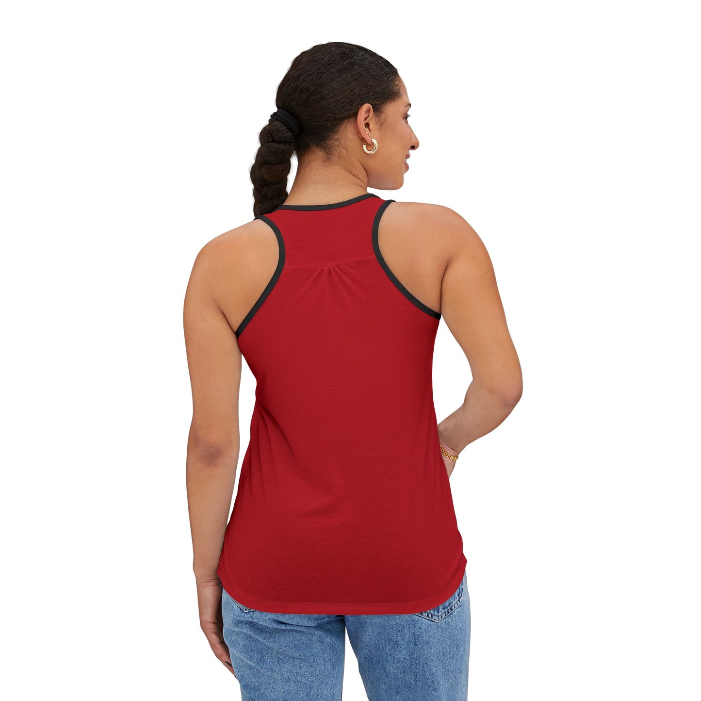 Pearls & Curls5 | Dark Red - Ruby Kiss Ringer Tank (black or white trim)