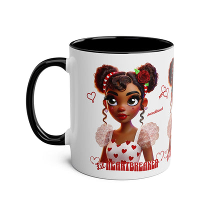 Heartbreaker Girl | Marshmallow - Coffee Mug, two-tone (multiple handle colors)