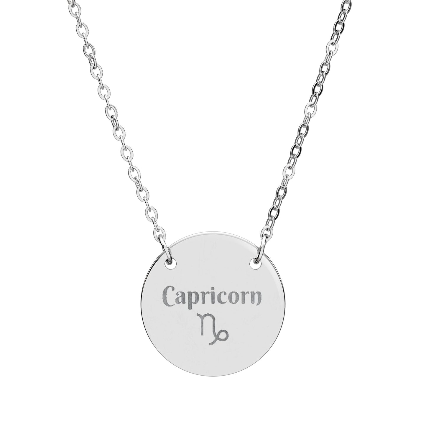 Capricorn | Medallion Glyph Necklace (18K gold/rose gold, stainless steel, rainbow/black PVD coating)