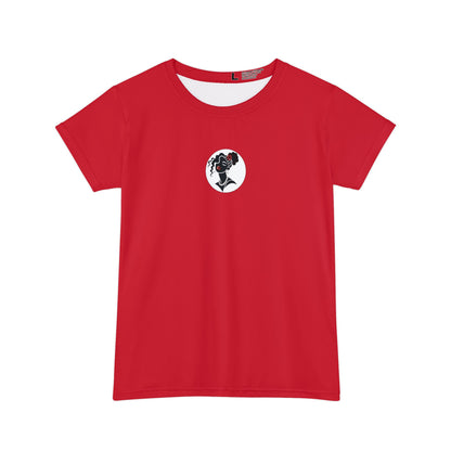 Pearls & Curls 5 | Crimson Kiss Short Sleeve Tee