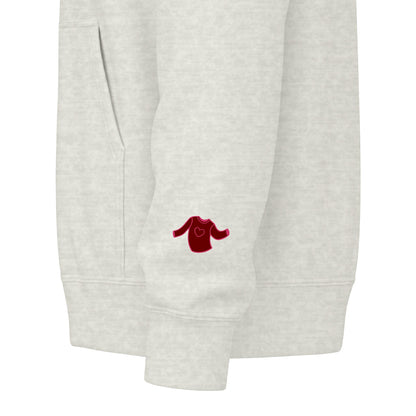 Harvest Haze 6 | 'Sweater Weather' Graphic Icon Zip Hoodie (non-embroidered) — Cozy Fall Hoodie with Autumn Icons, front and back design