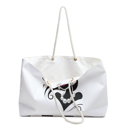 Pearls & Curls 6 | White Double-Sided Weekender Bag