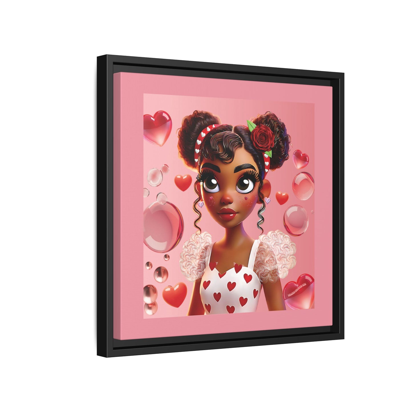 Heartbreaker Girl | Bubblegum - Canvas Print, framed matte (multiple sizes/frame colors)