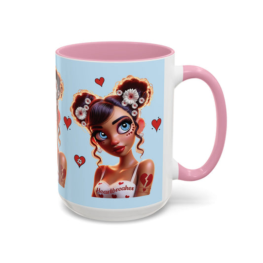 Heartbreaker 1 | Blueberry - Coffee Mug, two-tone, 15 oz (multiple handle colors)