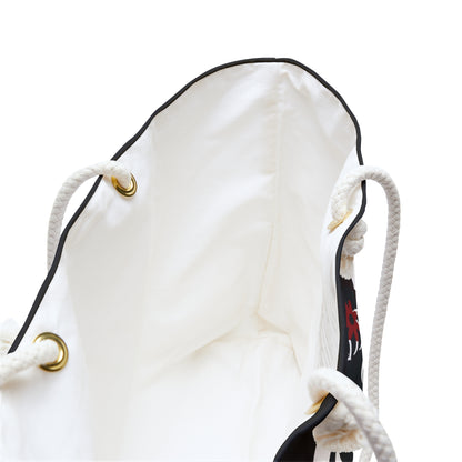 Pearls & Curls 5 | Black Double-Sided Weekender Bag