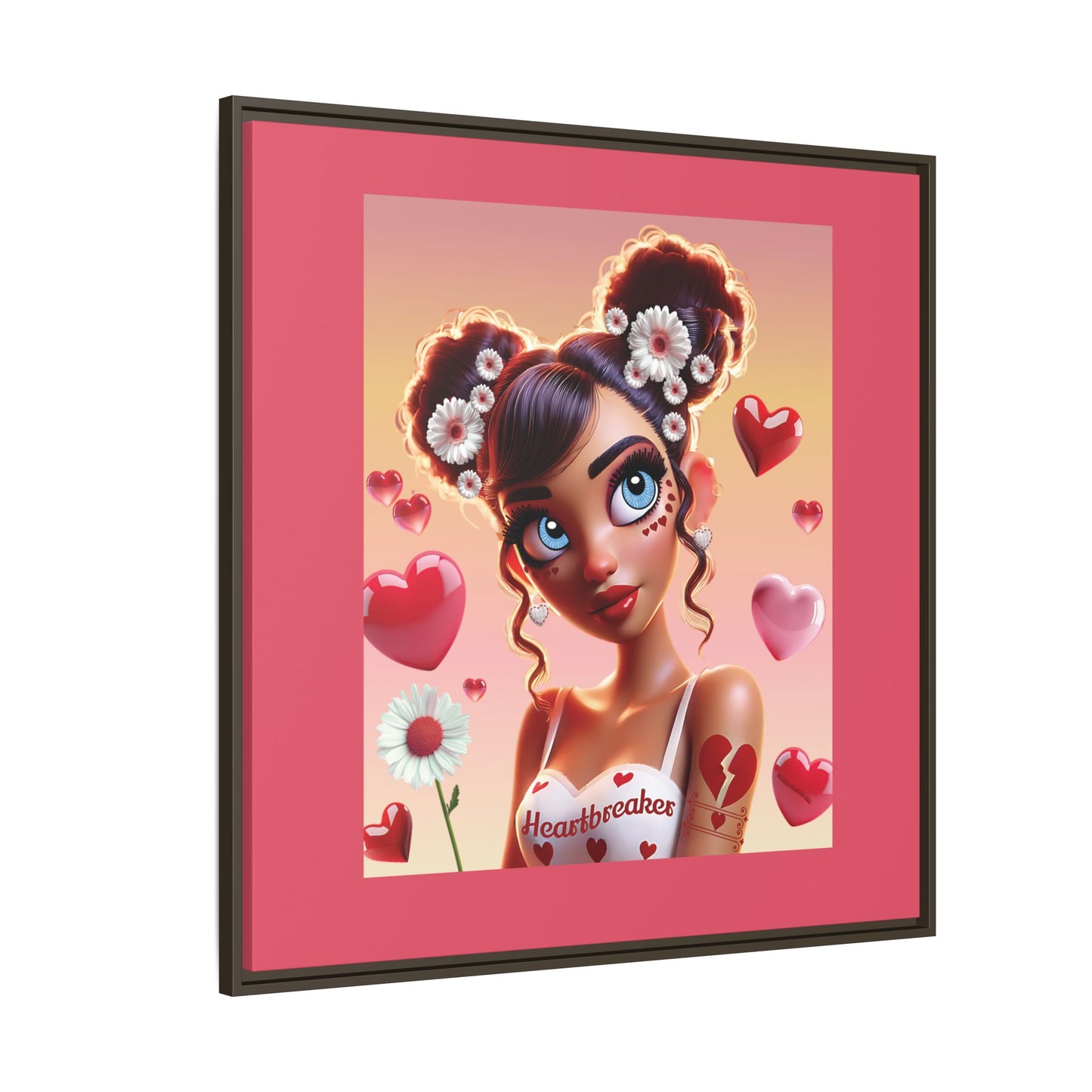 Heartbreaker 1 | Raspberry - Canvas Print, framed matte (multiple sizes/frame colors))