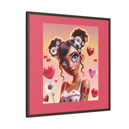 Heartbreaker 1 | Raspberry - Canvas Print, framed matte (multiple sizes/frame colors))