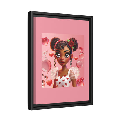 Heartbreaker Girl | Bubblegum - Canvas Print, framed matte (multiple sizes/frame colors)