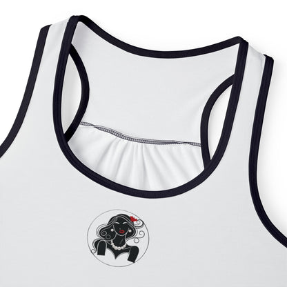 Pearls & Curls1 | White - Ruby Lips Ringer Tank (black or white trim)