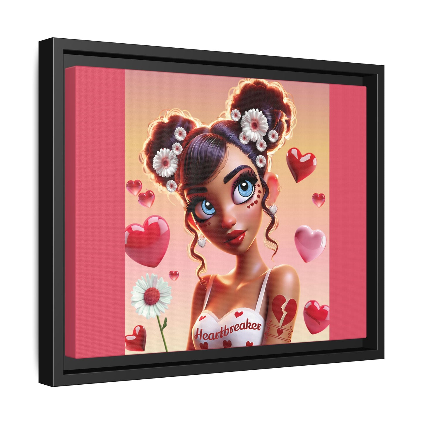 Heartbreaker 1 | Raspberry - Canvas Print, framed matte (multiple sizes/frame colors))