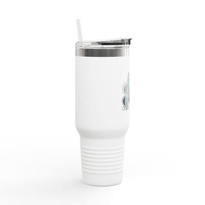 Pearls & Curls1 | Ruby Lips - Insulated Travel Mug, 40oz (black, white, or red)