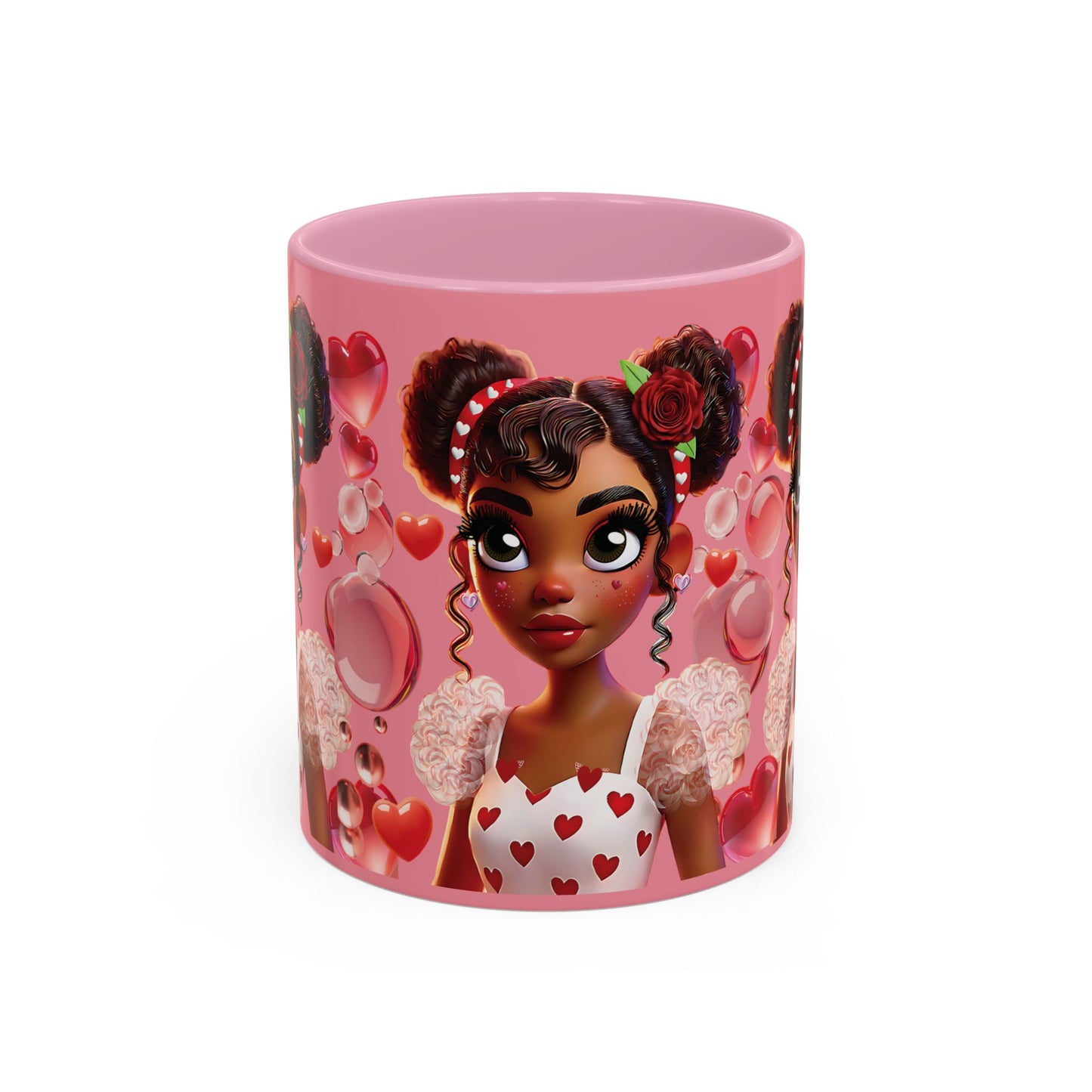 Heartbreaker Girl | Bubblegum - Coffee Mug, two-tone, 11 oz (multiple handle colors)
