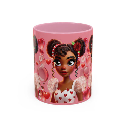 Heartbreaker Girl | Bubblegum - Coffee Mug, two-tone, 11 oz (multiple handle colors)