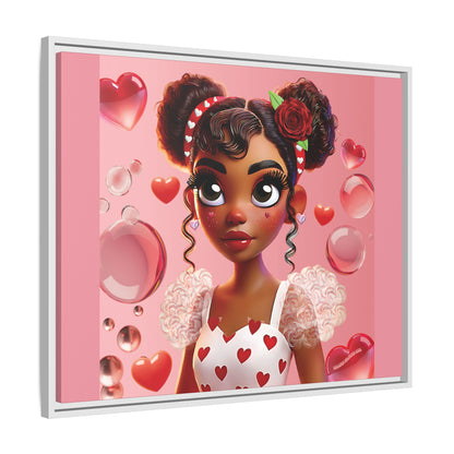 Heartbreaker Girl | Bubblegum - Canvas Print, framed matte (multiple sizes/frame colors)