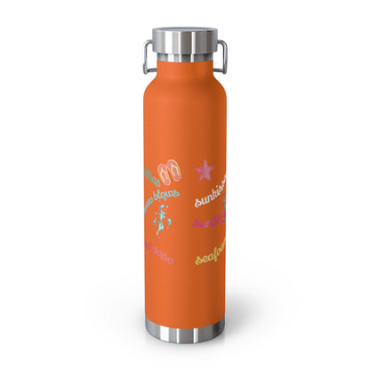 Sandy Toes | Insulated Water Bottle, 22 oz (various colors)
