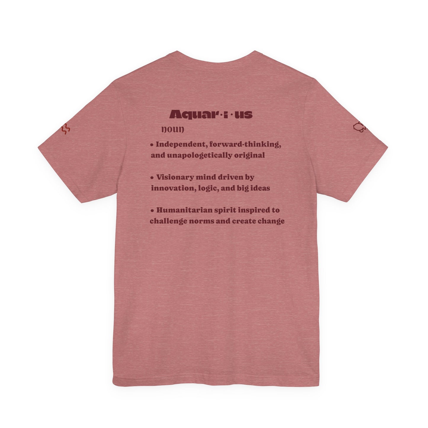 Aquarius| Word Art Graphic Tee2 (garnet)--"Aquarius" Definition on Back