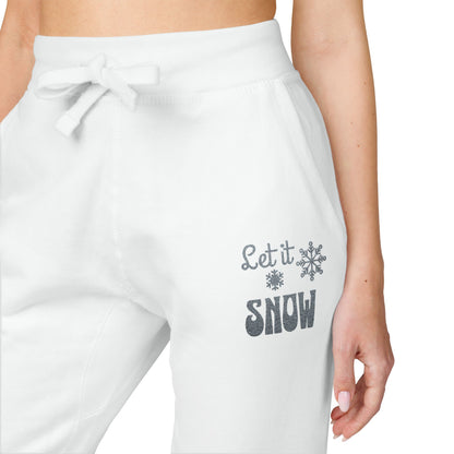 The Cozy Edit2 | Embroidered "Let It Snow" Fleece Lounge Joggers (multiple colors)